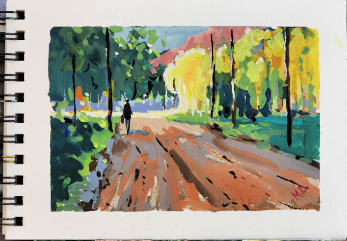 Gouache painting on watercolor paper
