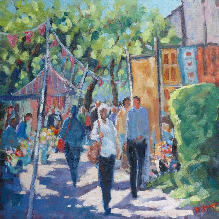 Festival Market oil painting by Malcolm Dewey