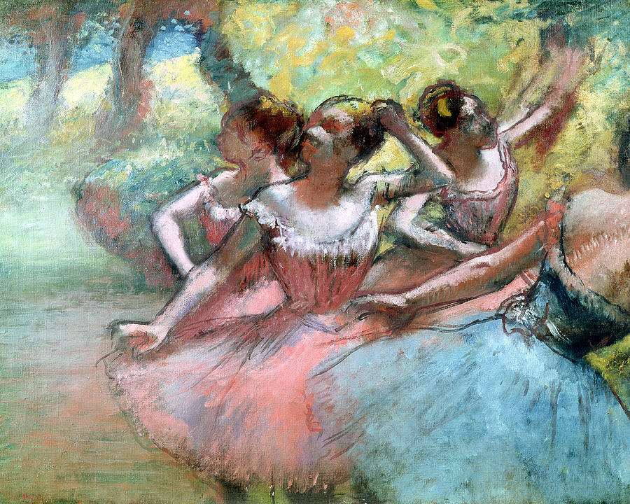 Four Ballerinas on Stage by Edgar Degas