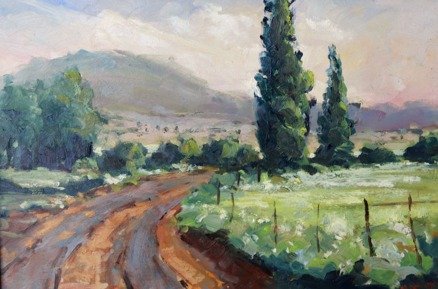 Farm Road oil painting by Malcolm Dewey