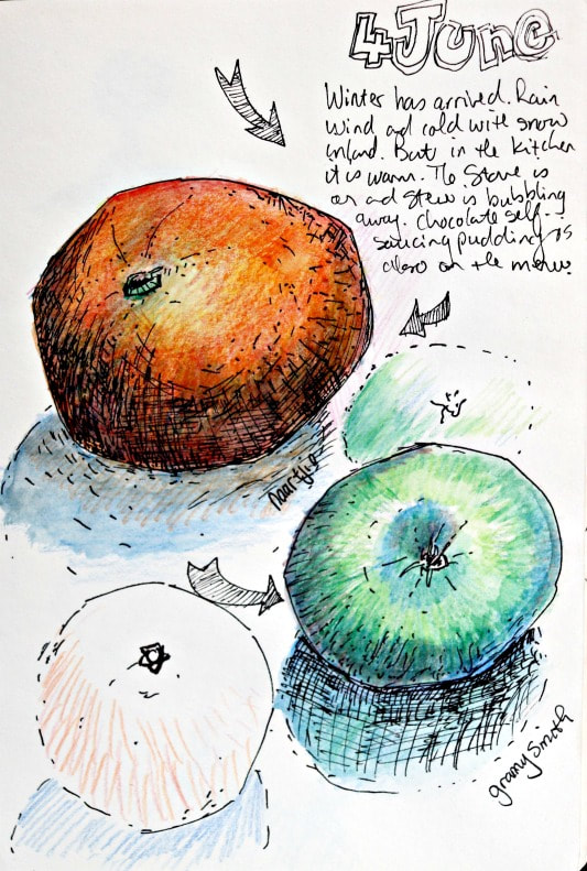 Journal drawing by Malcolm Dewey
