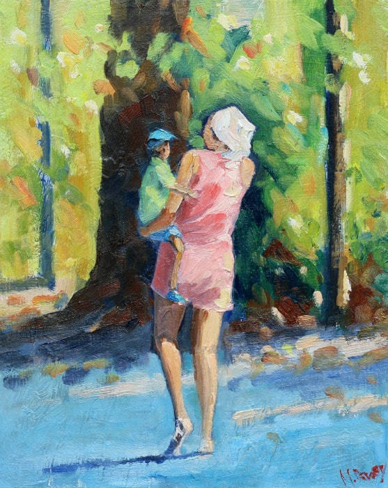 Mother and Child oil painting by Malcolm Dewey