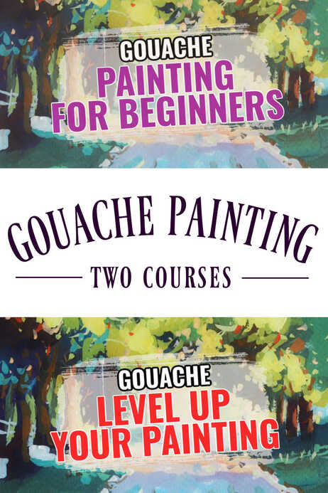 Complete gouache painting courses