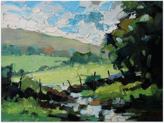 Summer Greens oil painting by Malcolm Dewey