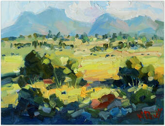 Summer Karoo oil painting by Malcolm Dewey