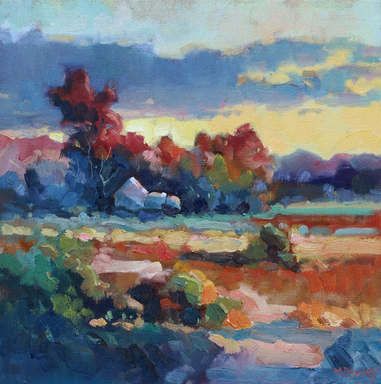 Sunrise Farm oil painting by Malcolm Dewey